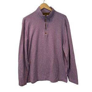 Tasso Elba Supima Men's Quarter Zip Long Sleeve Sweater Pullover - Size XL